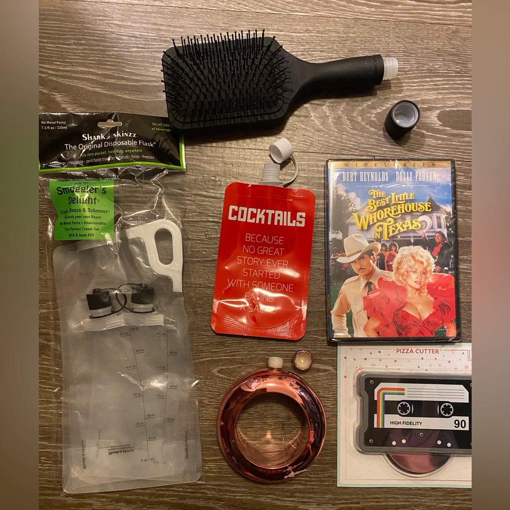 Adult Boozy stocking stuffer brunch flask bundle gag gift set millennial dolly